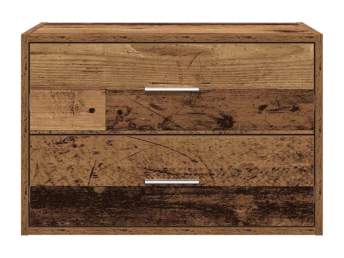 Armoire avec 2 tiroirs vieux bois 60x31x40 cm bois d'ingénierie
