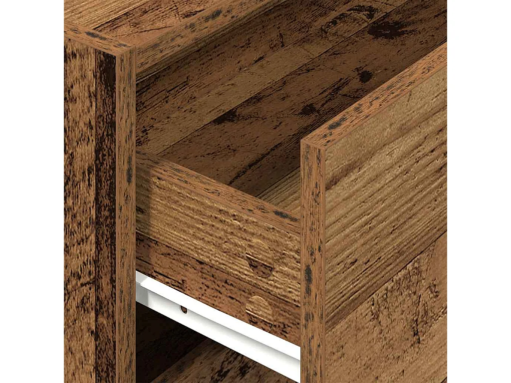 Armoire avec 2 tiroirs vieux bois 60x31x40 cm bois d'ingénierie