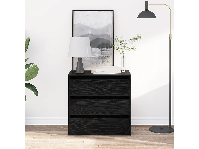 Commode d'angle Chêne noir 60x41x58 cm Bois d'ingénierie