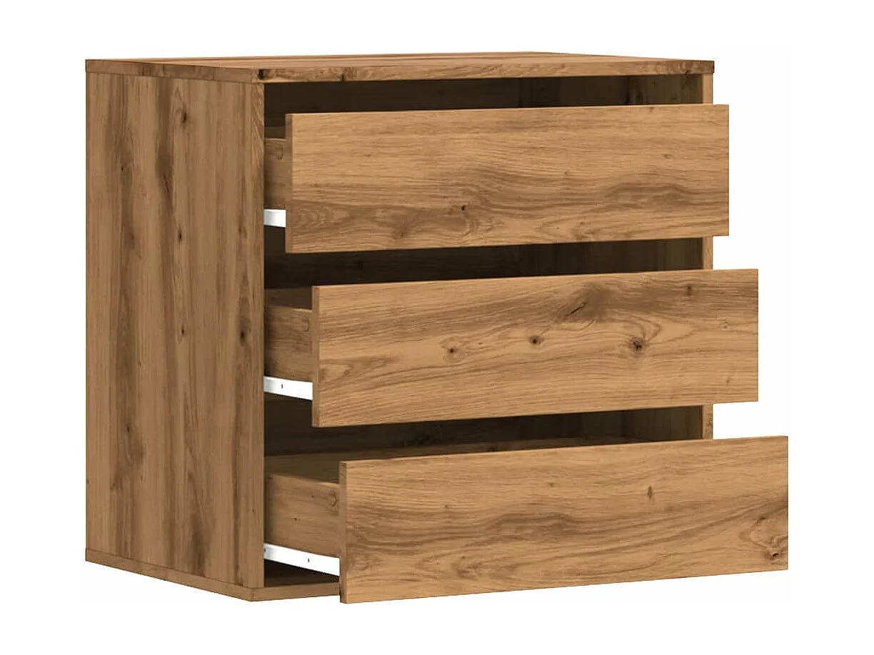 Commode d'angle chêne artisanal 60x41x58 cm bois d'ingénierie