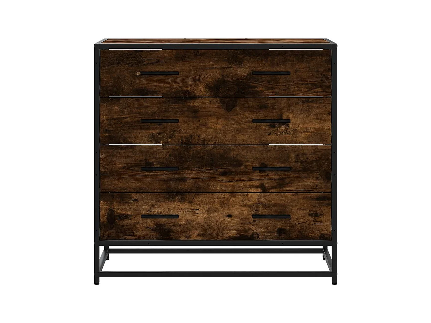 Gerookte eikenhouten ladekast 70x41x70 cm bewerkt hout