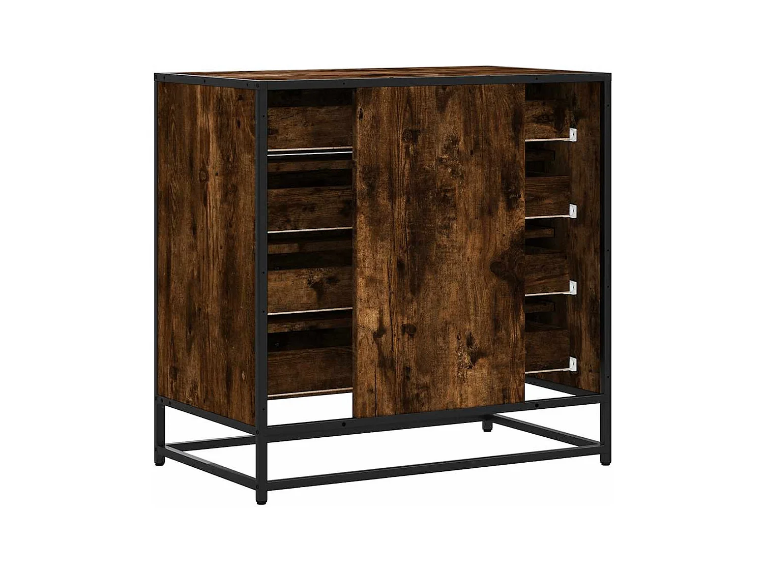 Gerookte eikenhouten ladekast 70x41x70 cm bewerkt hout