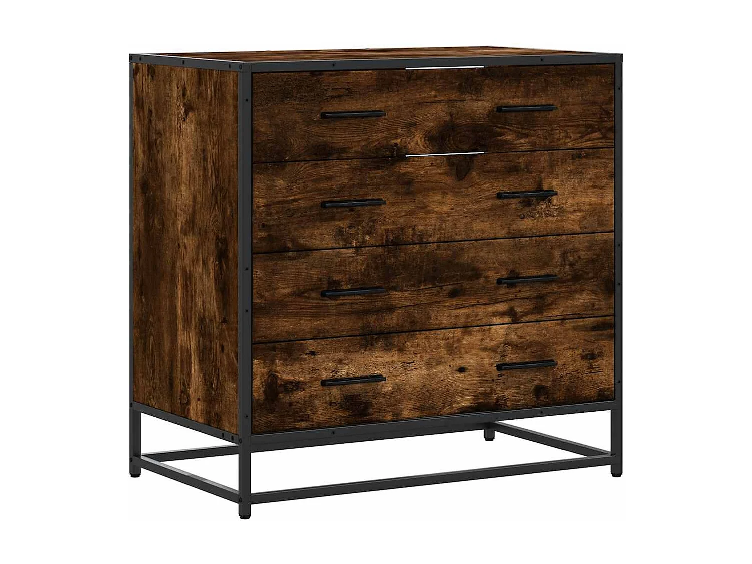 Commode chêne fumé 70x41x70 cm bois d'ingénierie