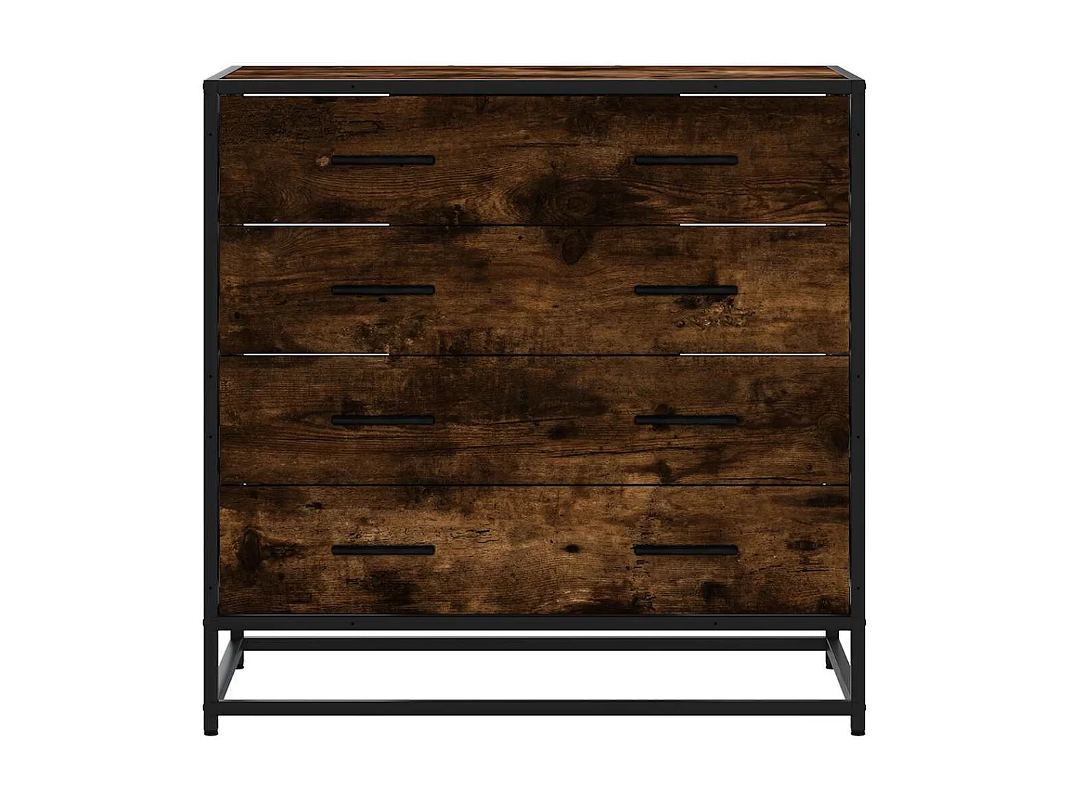 Commode chêne fumé 70x41x70 cm bois d'ingénierie