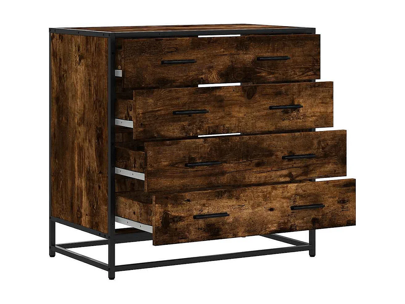 Commode chêne fumé 70x41x70 cm bois d'ingénierie