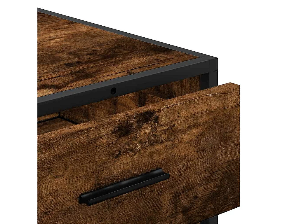 Commode chêne fumé 70x41x70 cm bois d'ingénierie