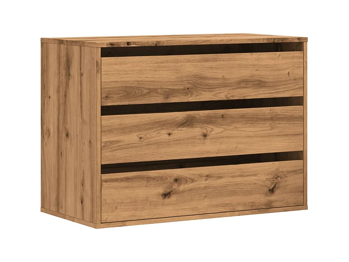 Handgemaakte eikenhouten hoekladekast 80x41x58 cm van bewerkt hout