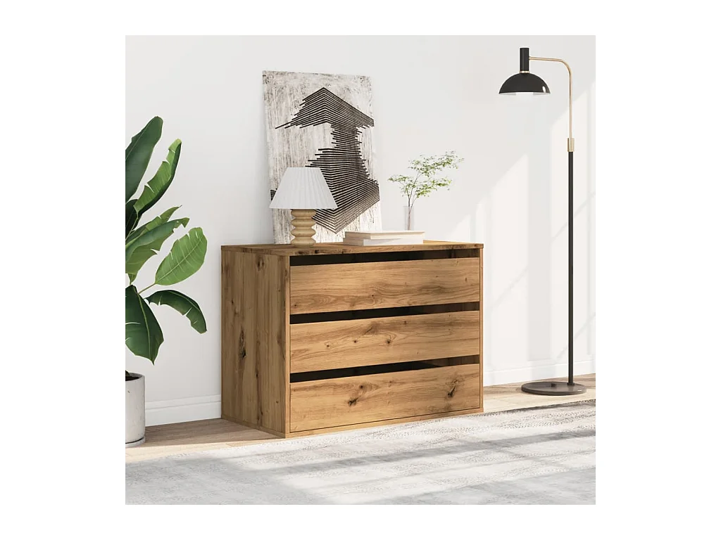 Handgemaakte eikenhouten hoekladekast 80x41x58 cm van bewerkt hout