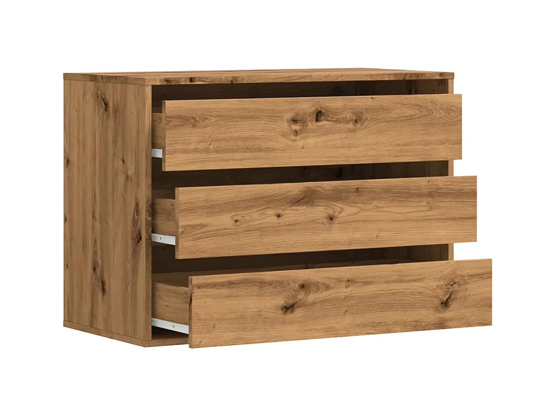 Handgemaakte eikenhouten hoekladekast 80x41x58 cm van bewerkt hout