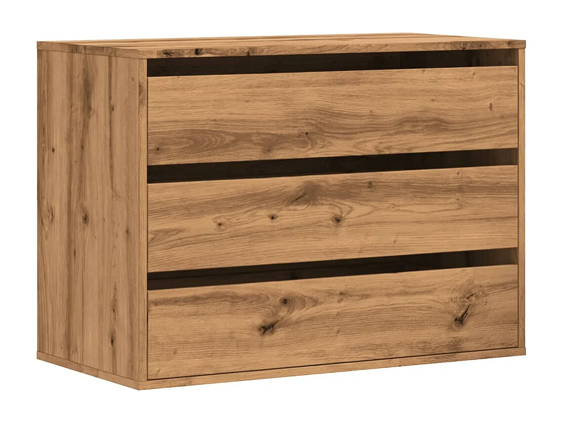 Commode d'angle chêne artisanal 80x41x58 cm bois d'ingénierie