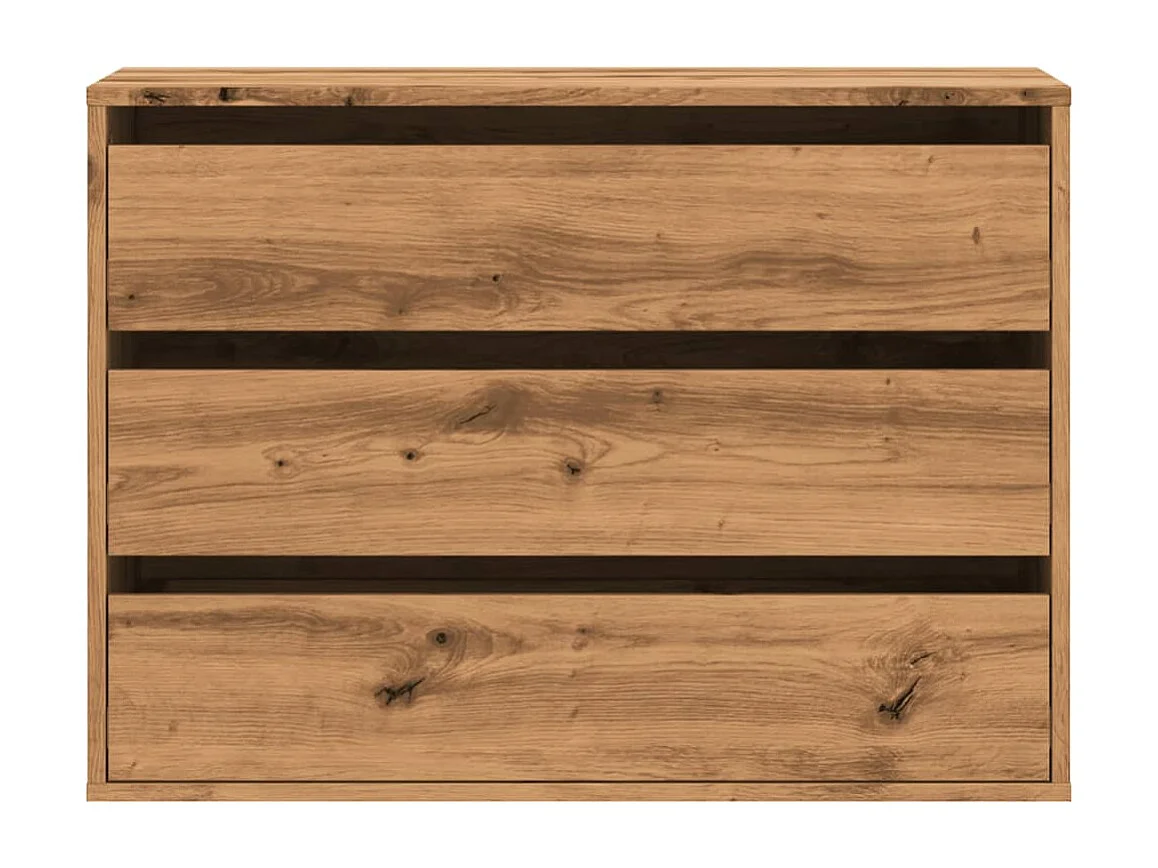 Commode d'angle chêne artisanal 80x41x58 cm bois d'ingénierie