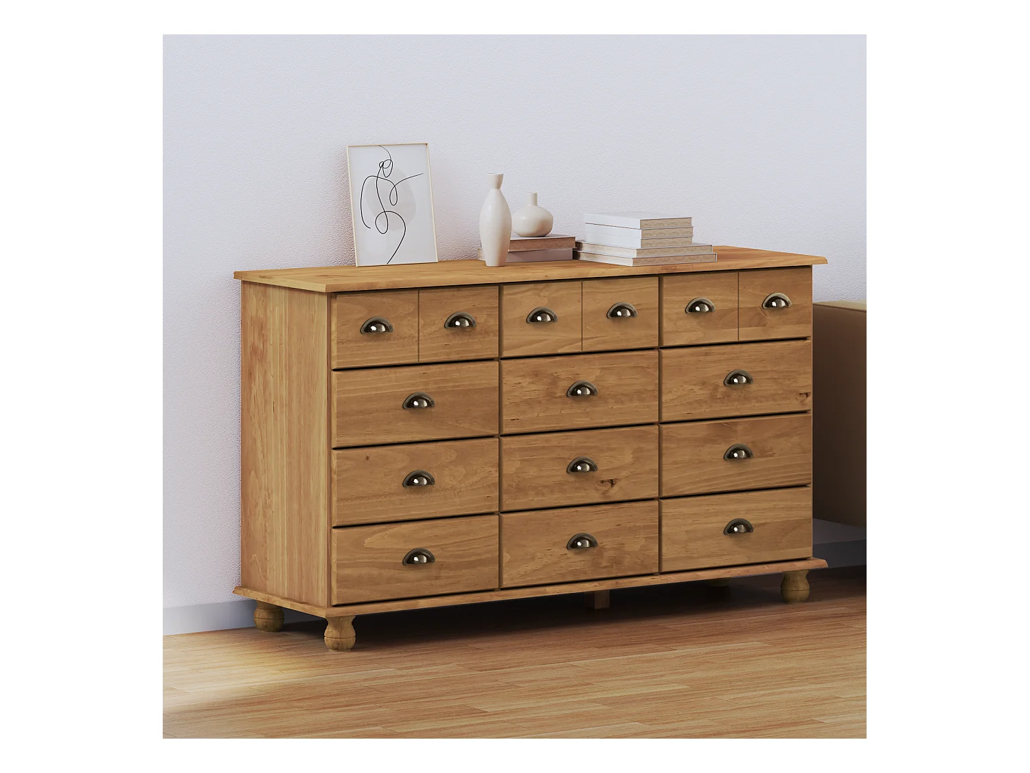 Commode  79x40x133.5 cm Bois massif de pin