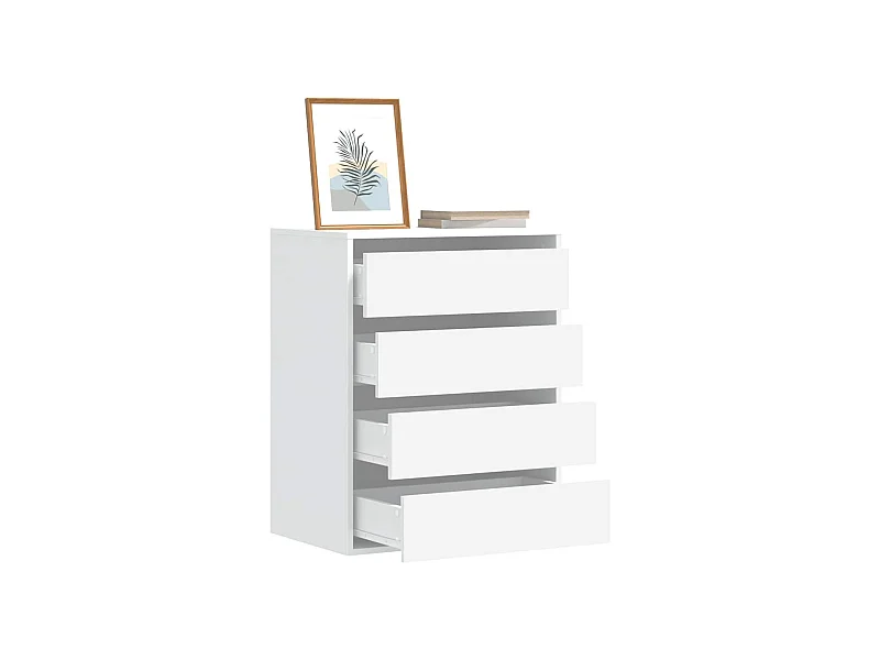 Commode d'angle blanc 60x41x76 cm bois d'ingénierie