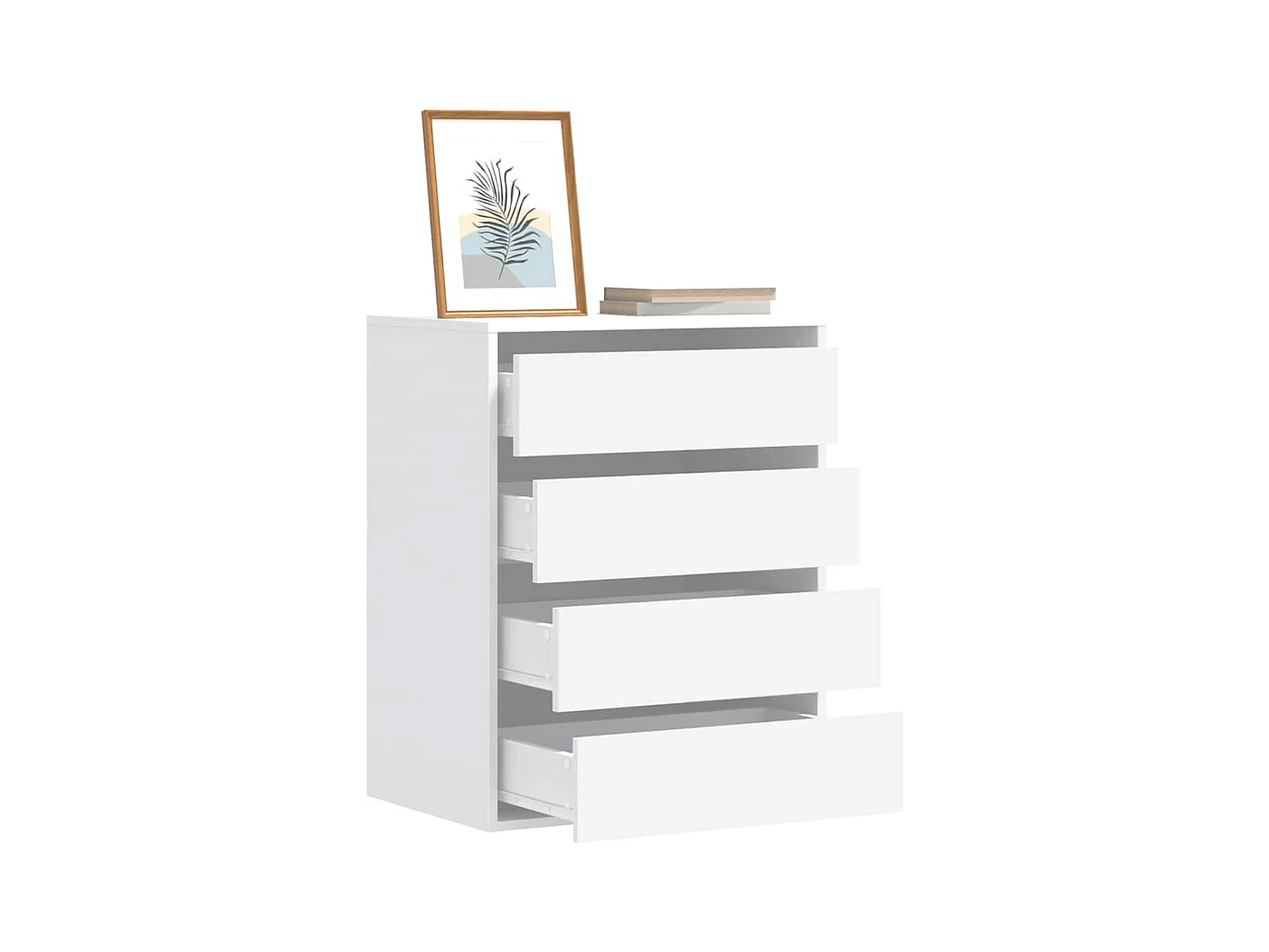 Witte hoekladekast 60x41x76 cm bewerkt hout