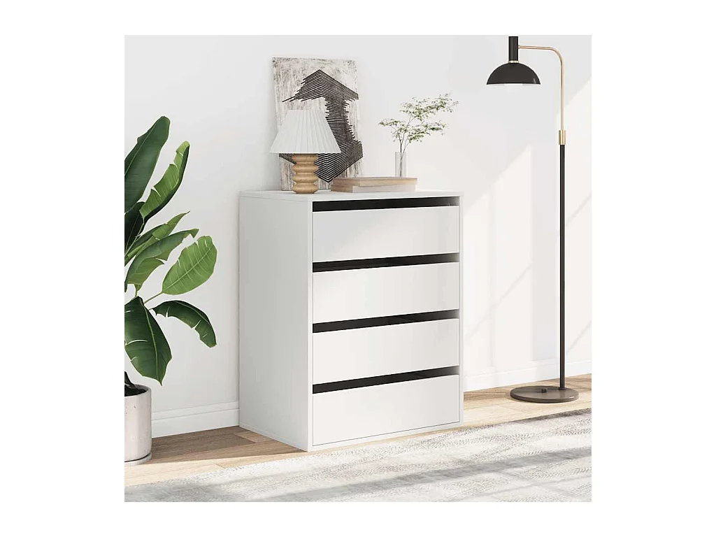 Witte hoekladekast 60x41x76 cm bewerkt hout