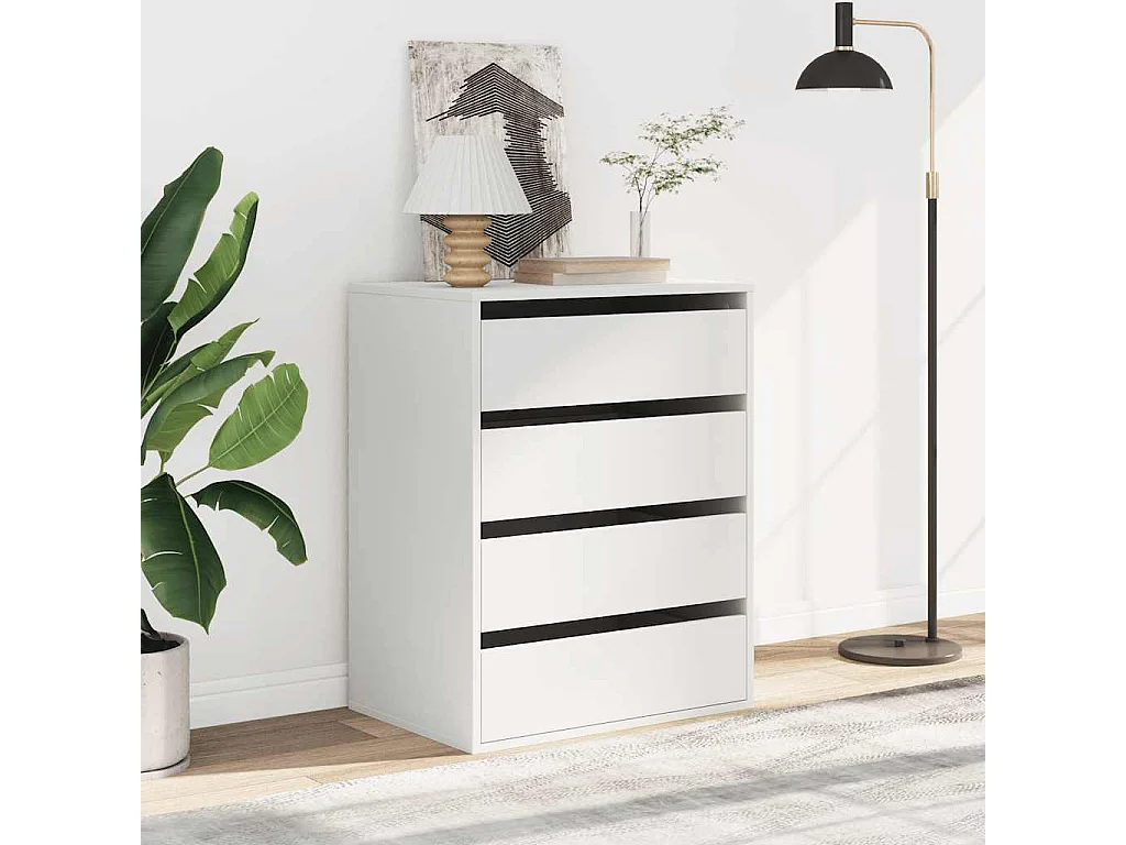 Cómoda esquinera blanca 60x41x76 cm madera contrachapada