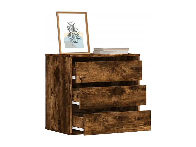 Gerookte eikenhouten hoekladekast 60x41x58 cm bewerkt hout