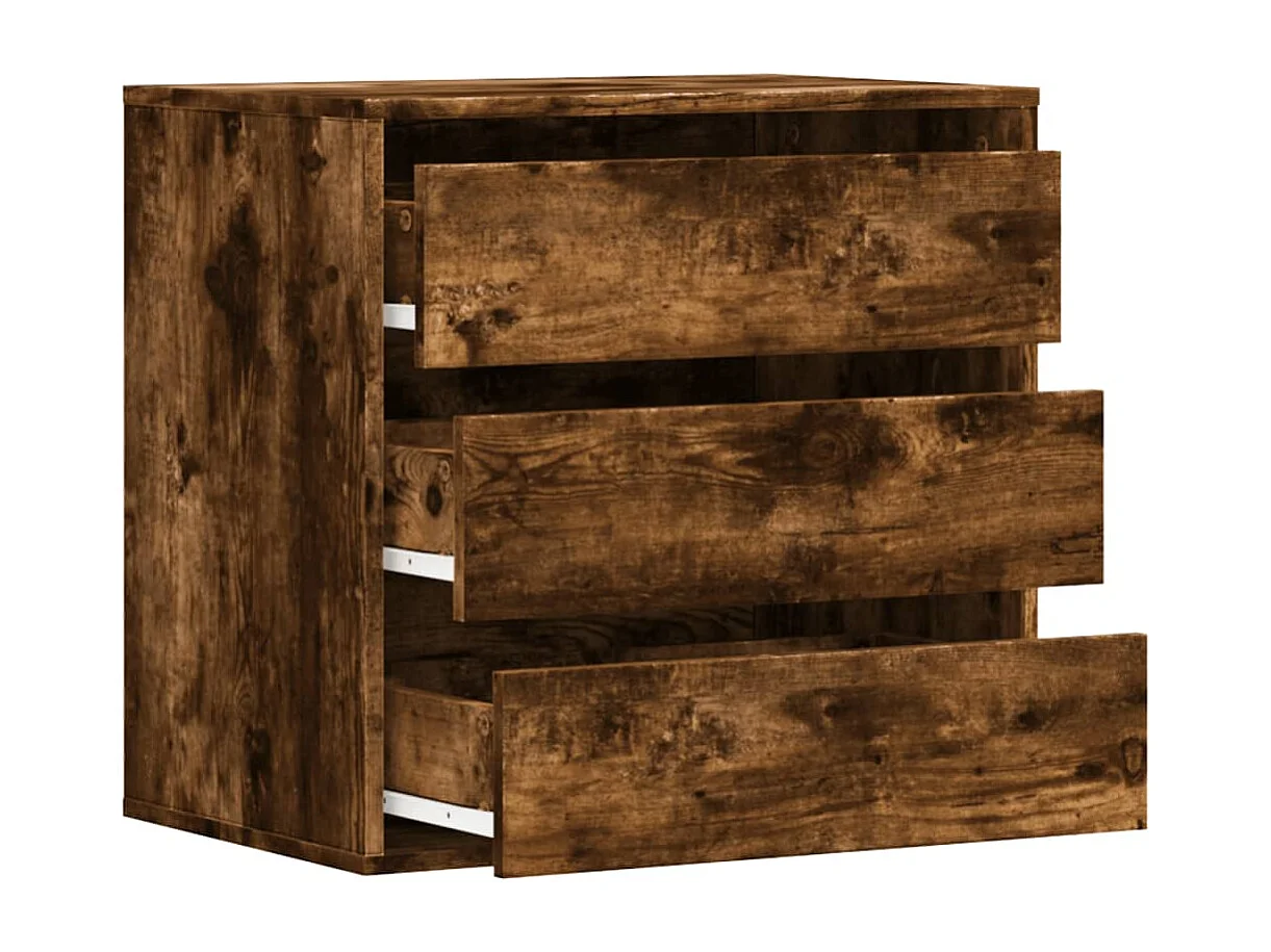 Commode d'angle chêne fumé 60x41x58 cm bois d'ingénierie