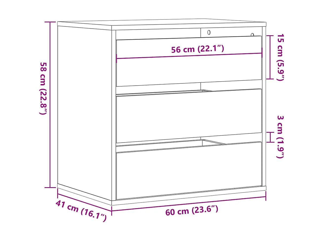 Commode d'angle chêne fumé 60x41x58 cm bois d'ingénierie
