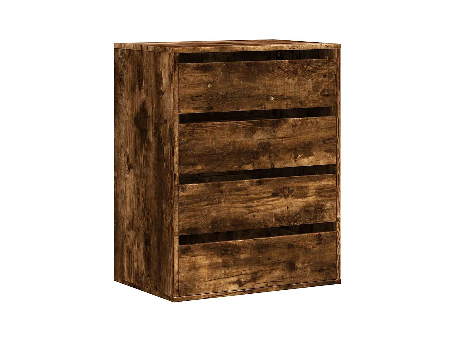 Gerookte eikenhouten hoekladekast 60x41x76 cm bewerkt hout