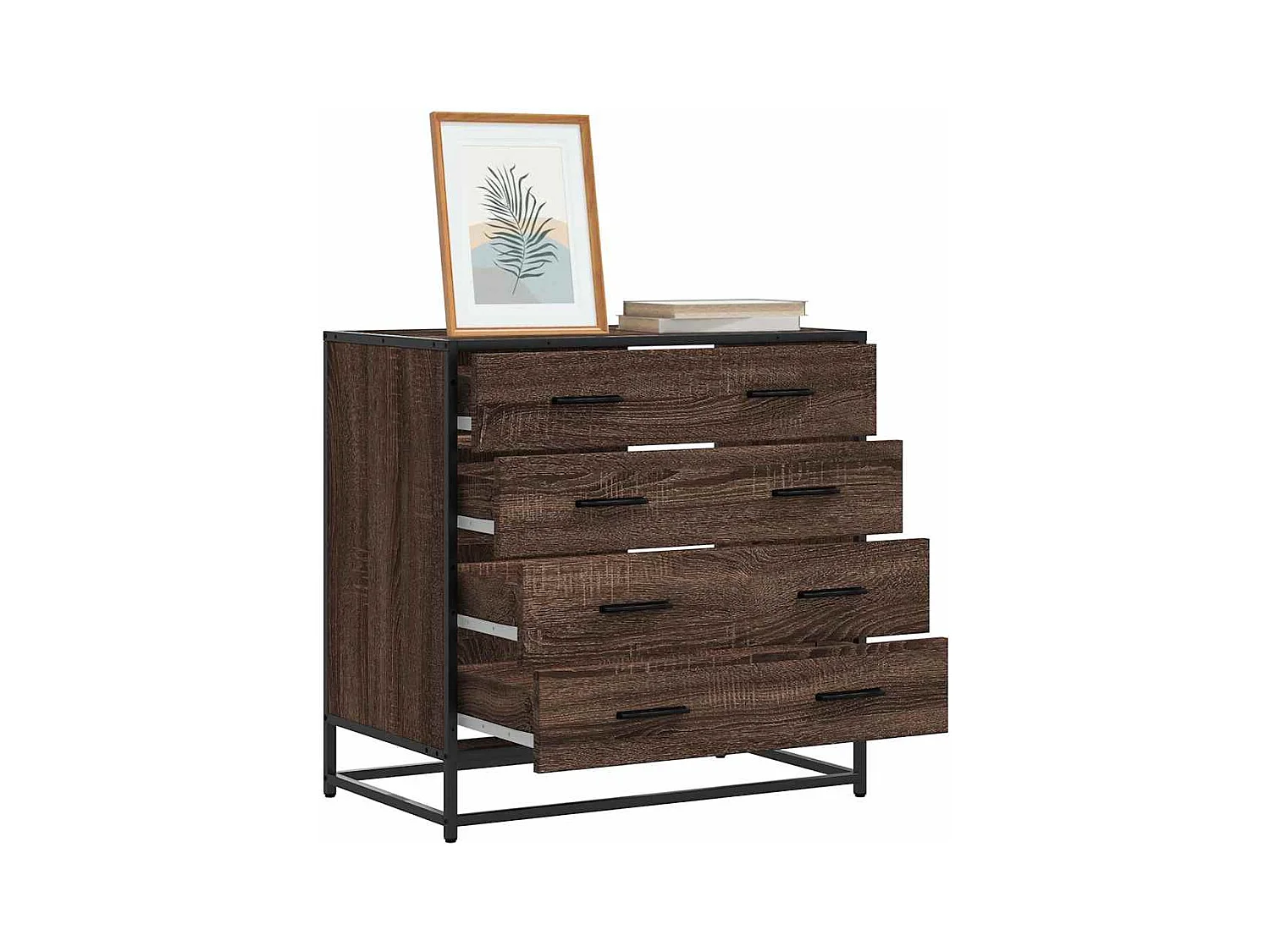 Commode chêne marron 70x41x70 cm bois d'ingénierie