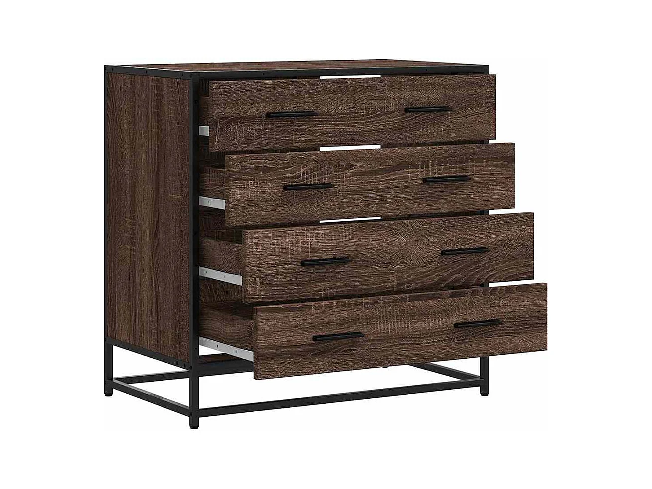 Commode chêne marron 70x41x70 cm bois d'ingénierie