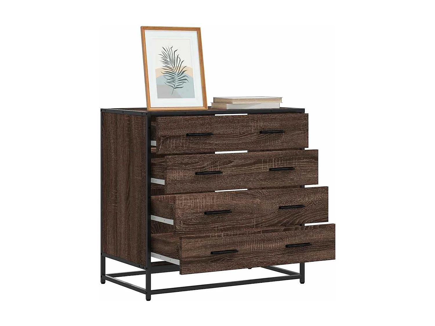 Commode chêne marron 70x41x70 cm bois d'ingénierie