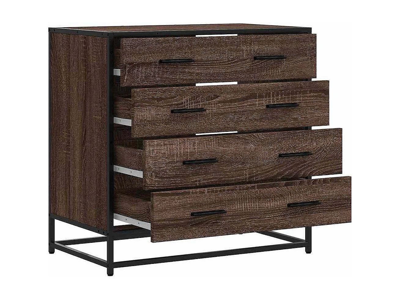 Commode chêne marron 70x41x70 cm bois d'ingénierie