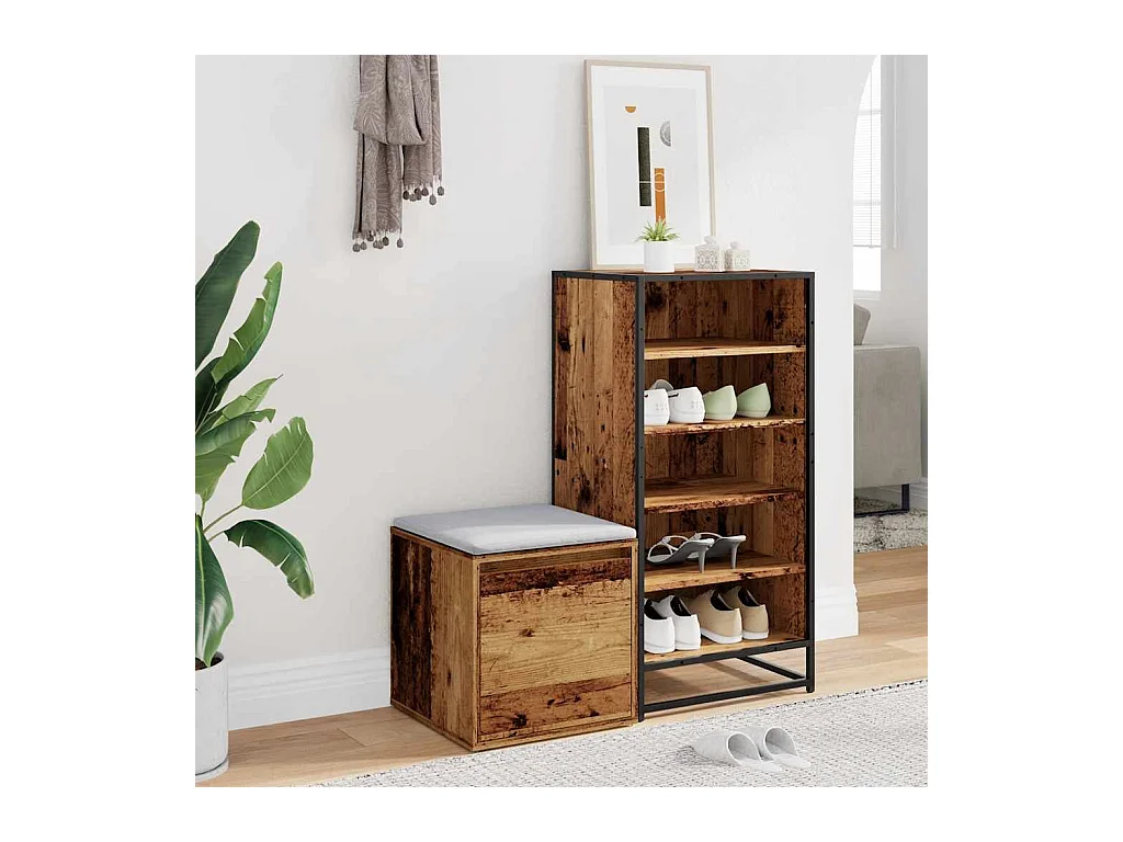 Tiroir boîte vieux bois 40,5x40x40 cm bois d'ingénierie