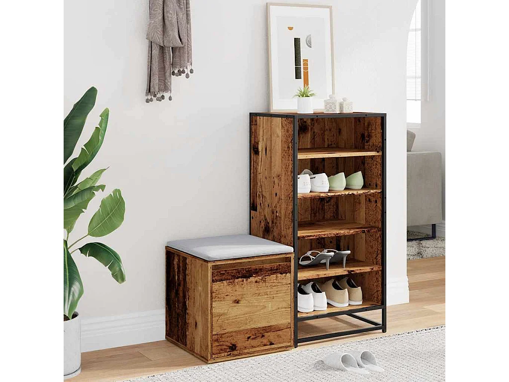 Tiroir boîte vieux bois 40,5x40x40 cm bois d'ingénierie