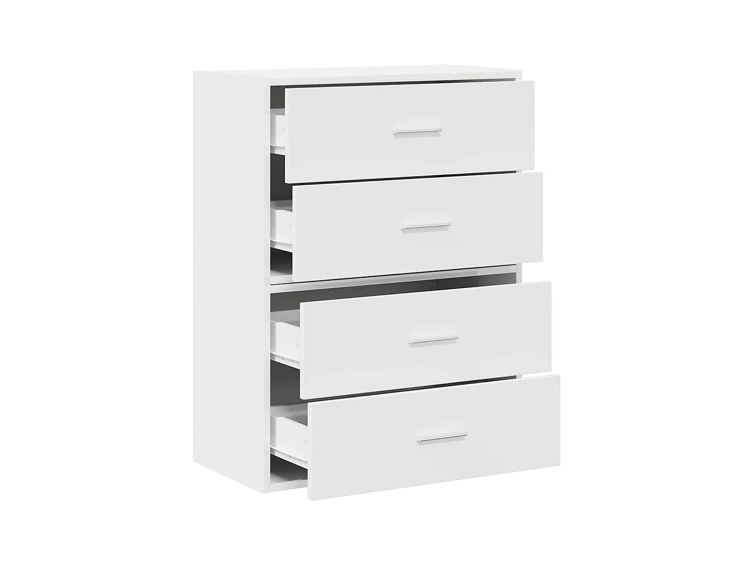 Kasten met 2 lades 2 stuks wit 60x31x40cm bewerkt hout