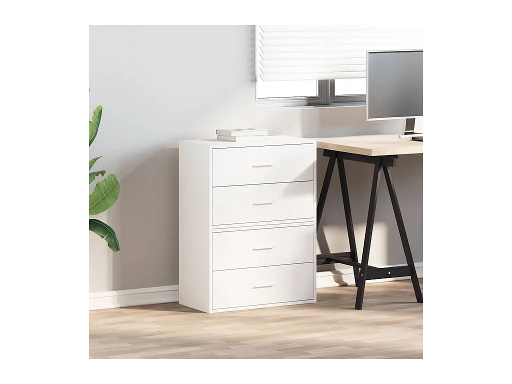 Armoires avec 2 tiroirs 2pcs blanc 60x31x40cm bois d'ingénierie