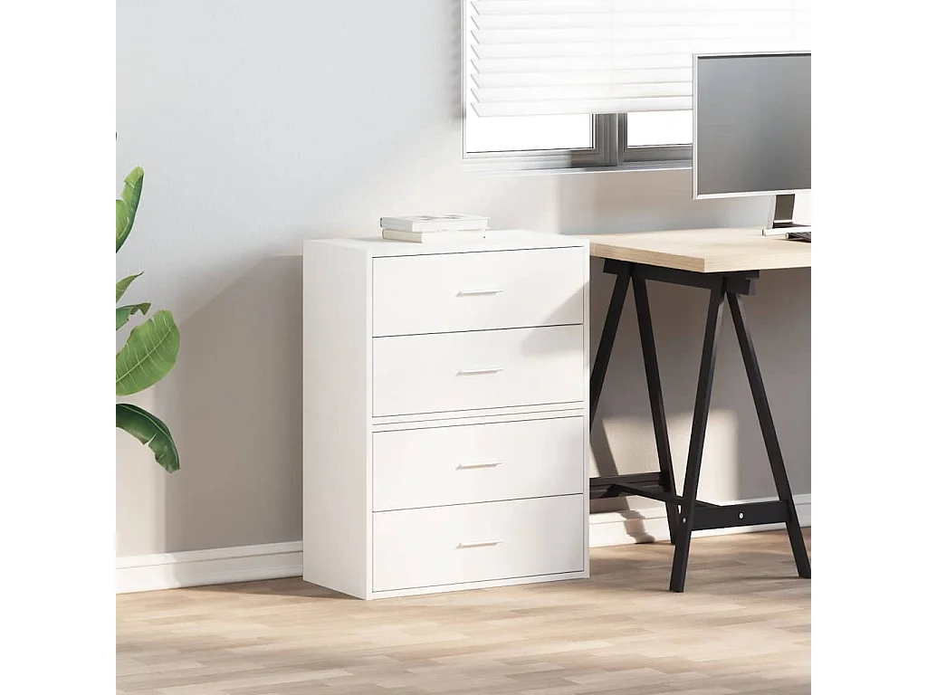 Armoires avec 2 tiroirs 2pcs blanc 60x31x40cm bois d'ingénierie