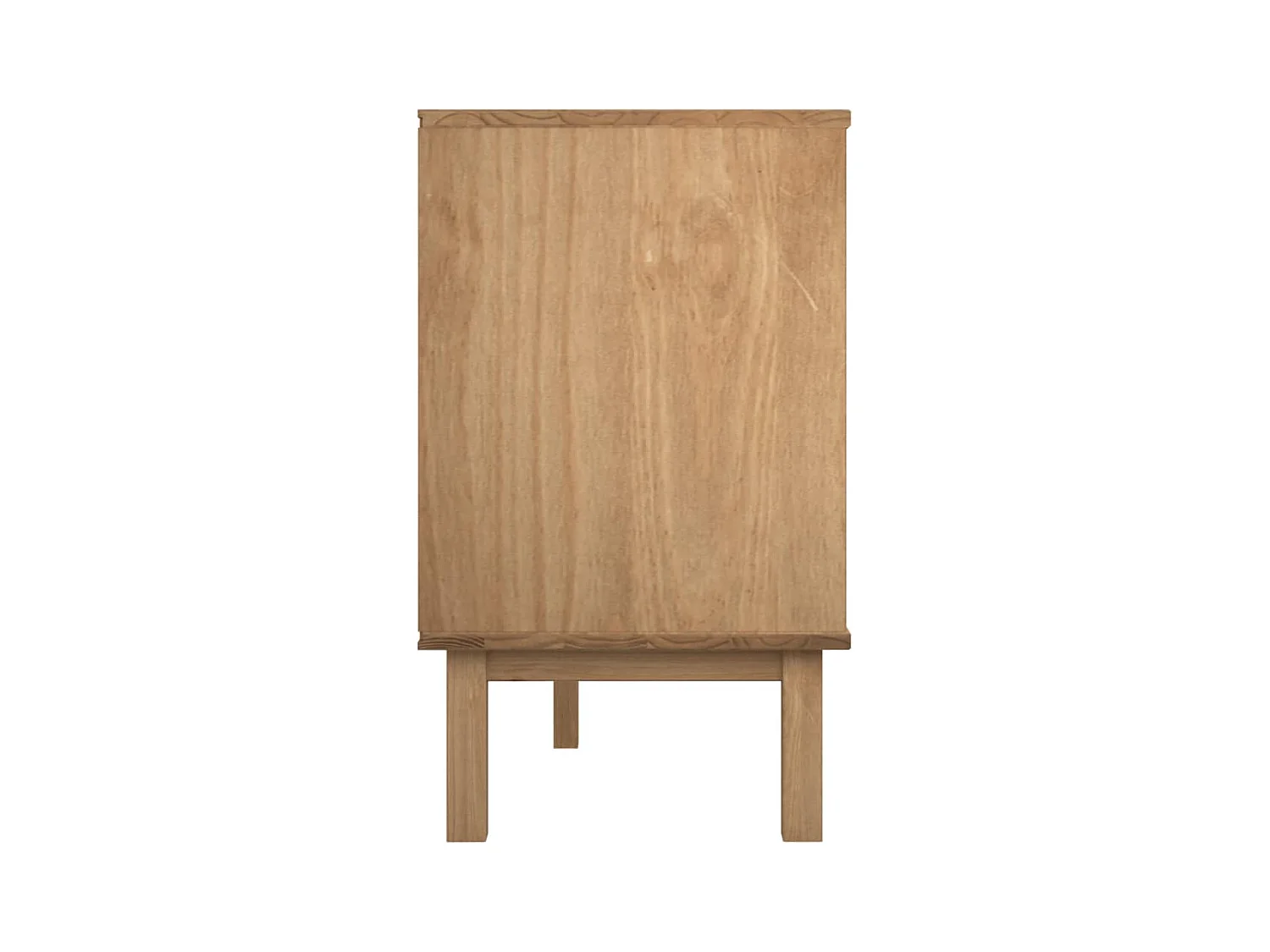 Cassettiera  marrone e bianca 111x43x73,5 cm in legno massello di pino