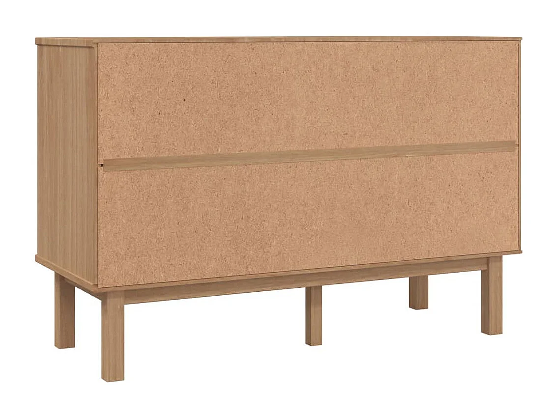 Commode  marron et blanc 111x43x73,5 cm bois de pin massif