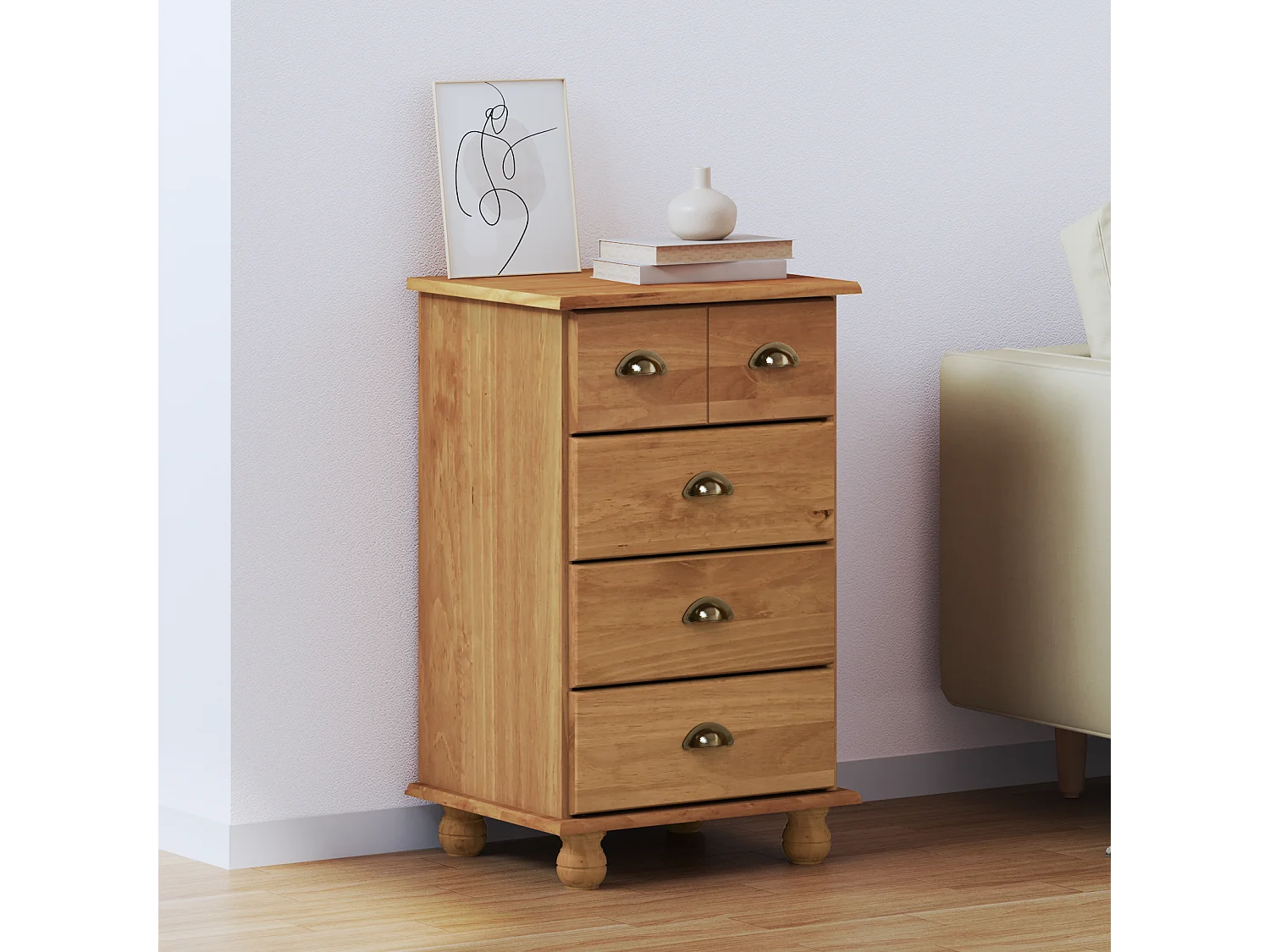 Ladekast  Bruin 45,8x40x79 cm Massief grenenhout