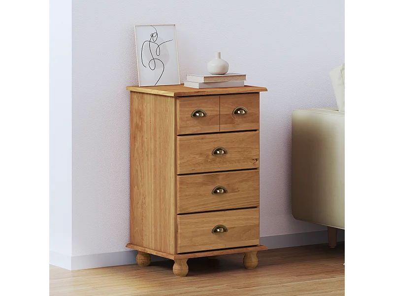 Commode Marron 45,8x40x79 cm Bois massif Pin