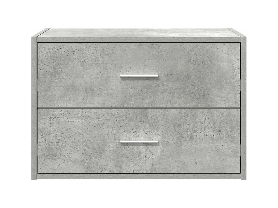 Kast met 2 lades, betongrijs, 60x31x40 cm, bewerkt hout
