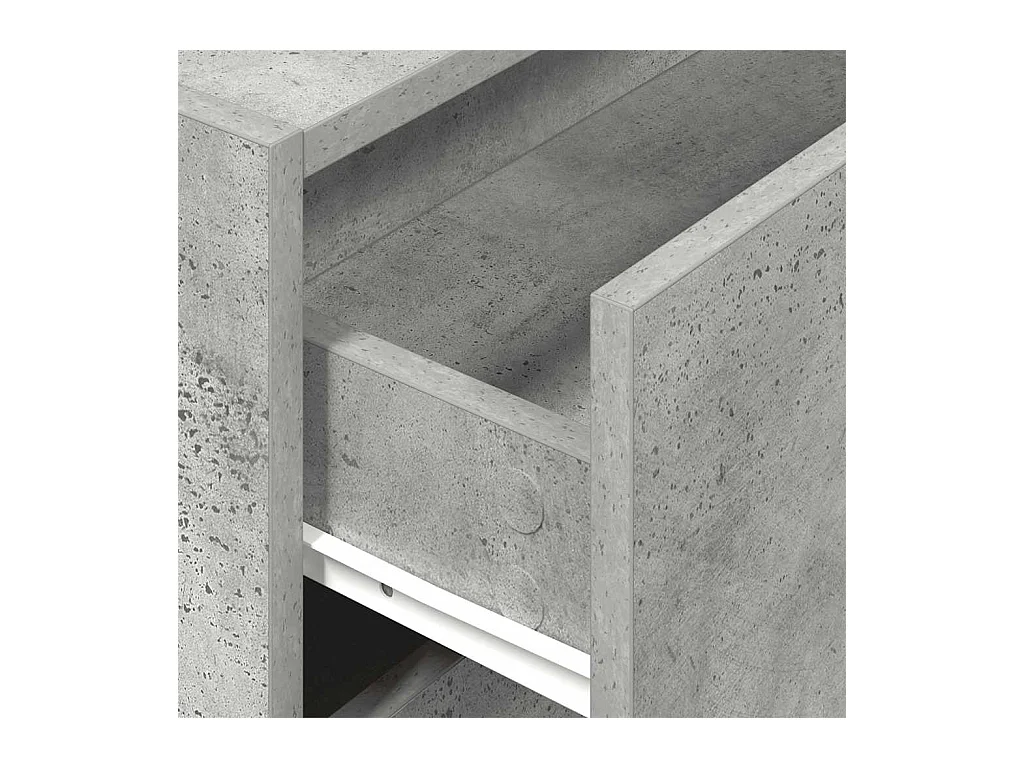 Kast met 2 lades, betongrijs, 60x31x40 cm, bewerkt hout