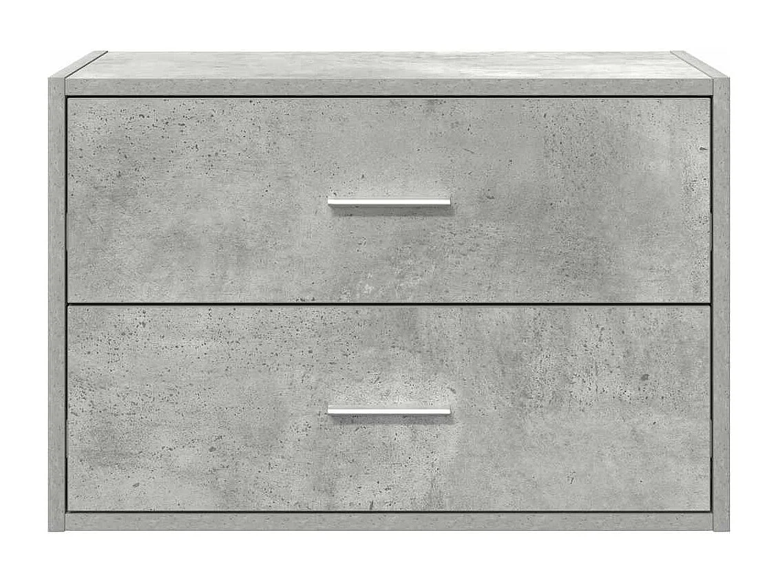 Armoire avec 2 tiroirs gris béton 60x31x40 cm bois d'ingénierie