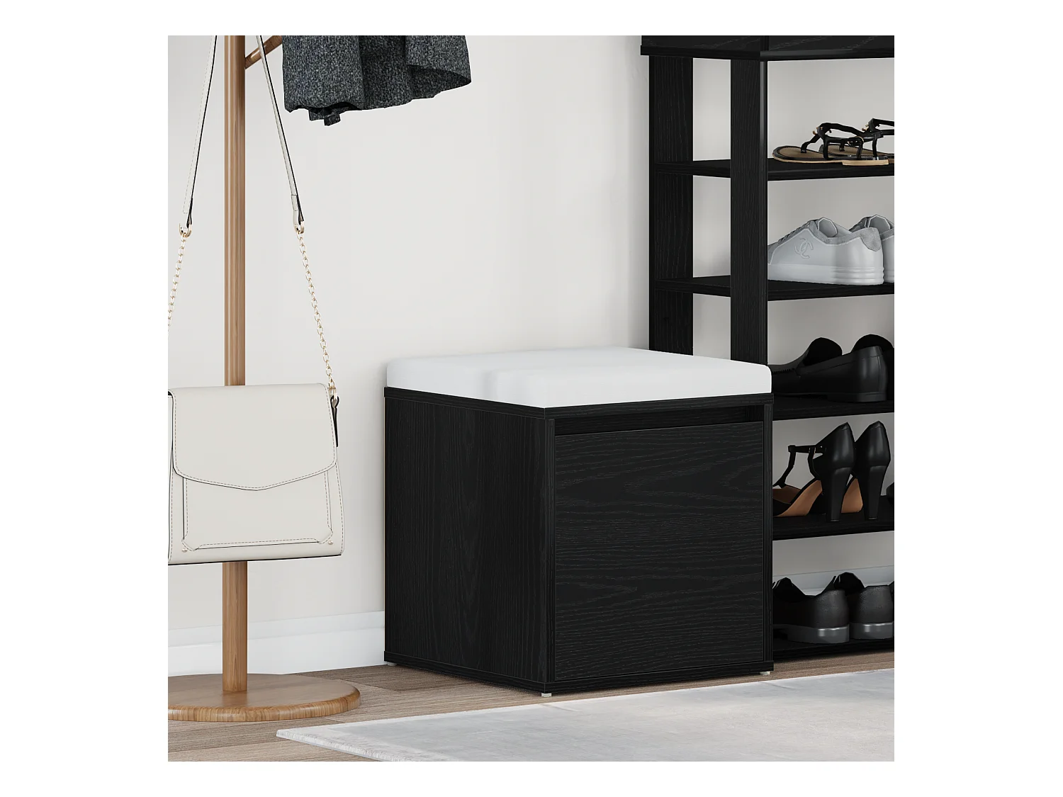 Tiroir en Bois Noir 40,5x40x40 cm en Bois d'Ingénierie