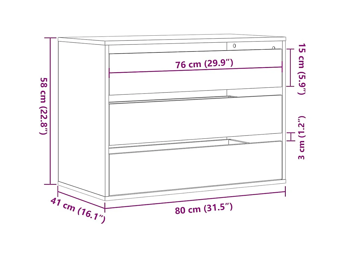 Witte hoekladekast 80x41x58 cm bewerkt hout