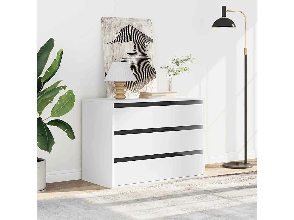 Cómoda esquinera blanca 80x41x58 cm madera contrachapada