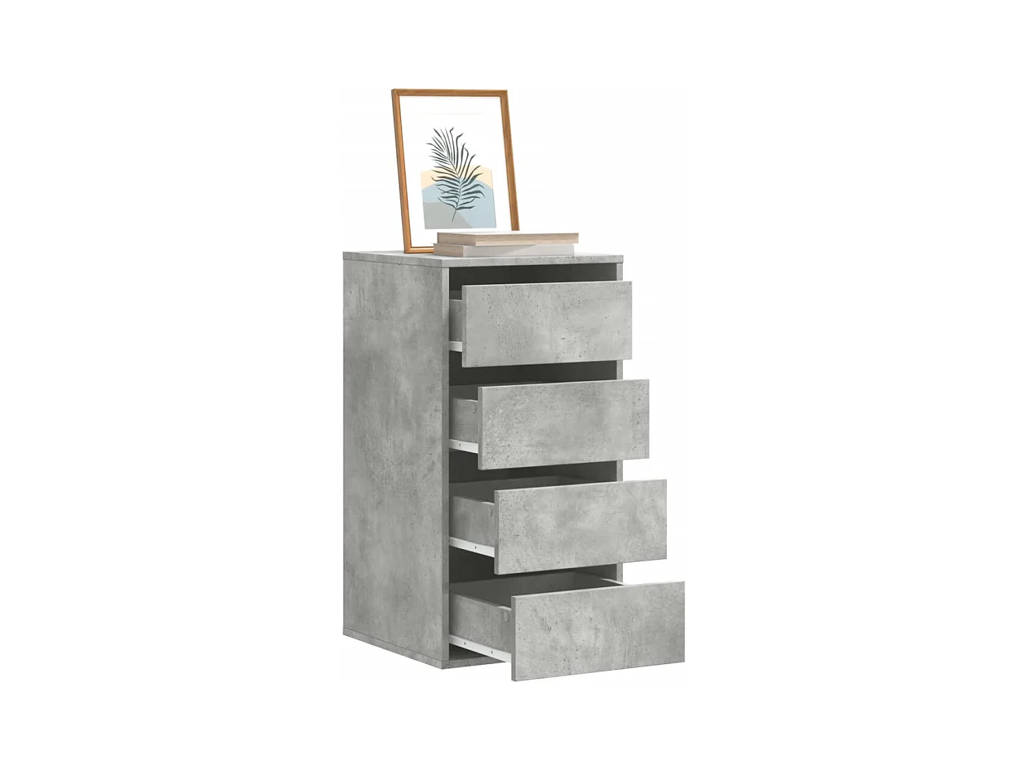 Betongrijze hoekladekast 40x41x76 cm bewerkt hout