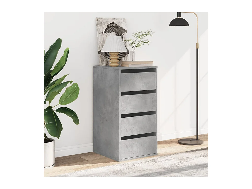 Betongrijze hoekladekast 40x41x76 cm bewerkt hout