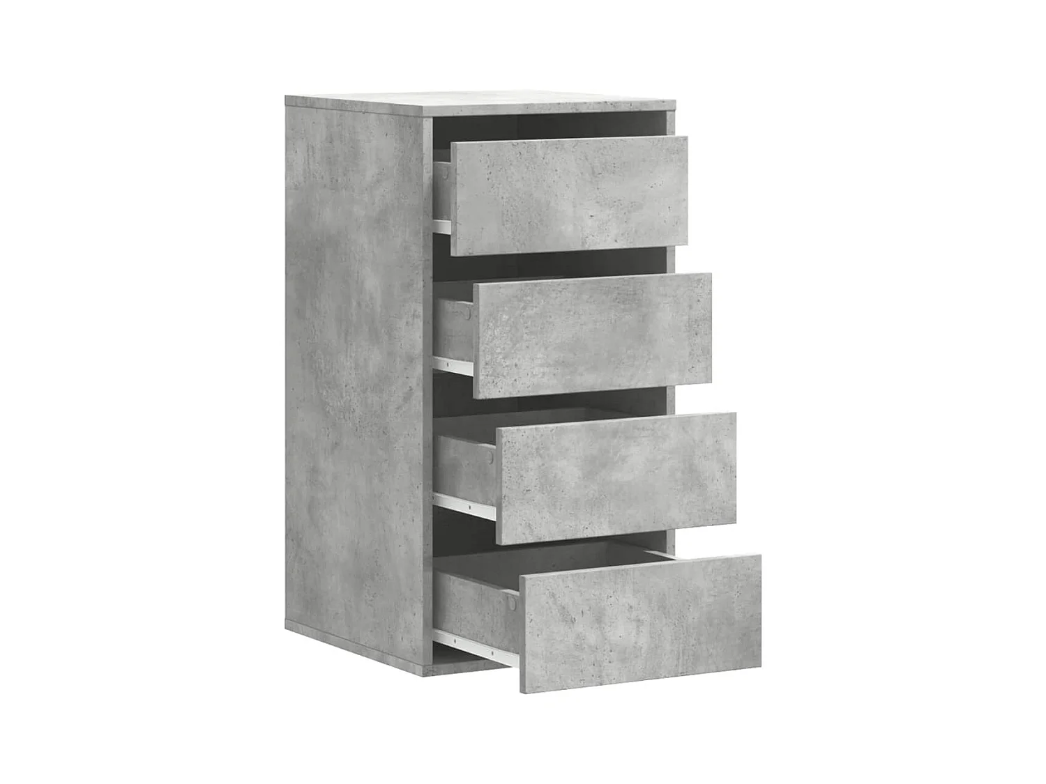 Betongrijze hoekladekast 40x41x76 cm bewerkt hout