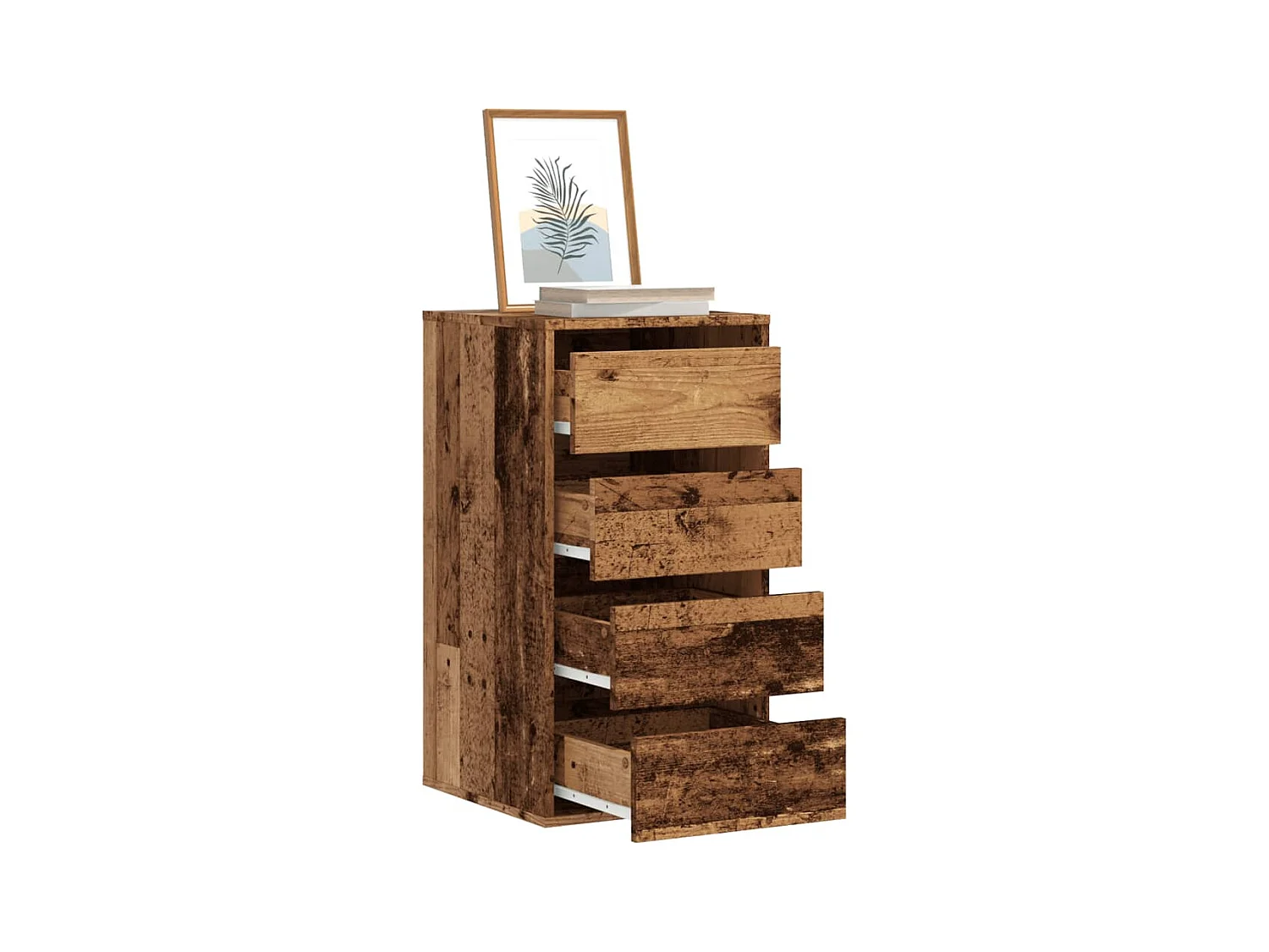 Oude houten hoekladekast 40x41x76 cm bewerkt hout