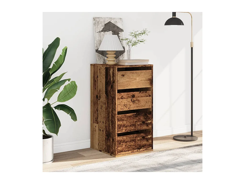 Oude houten hoekladekast 40x41x76 cm bewerkt hout