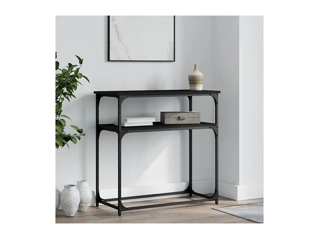 Table console noir 75x35,5x75 cm bois d'ingénierie