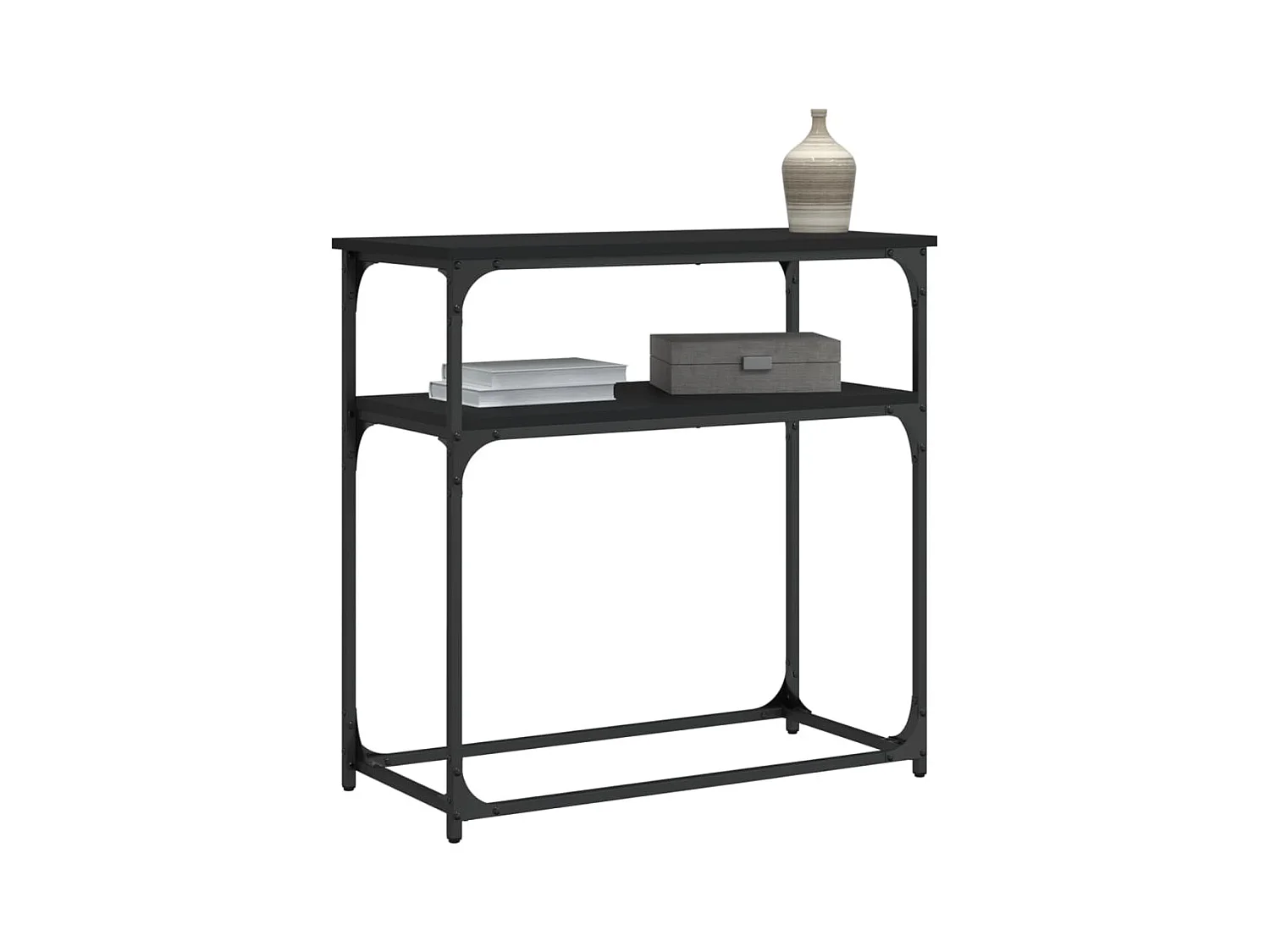 Table console noir 75x35,5x75 cm bois d'ingénierie